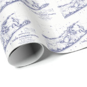 Papier Cadeau Long Island The Hamptons Map VC 2 (Coin rond)