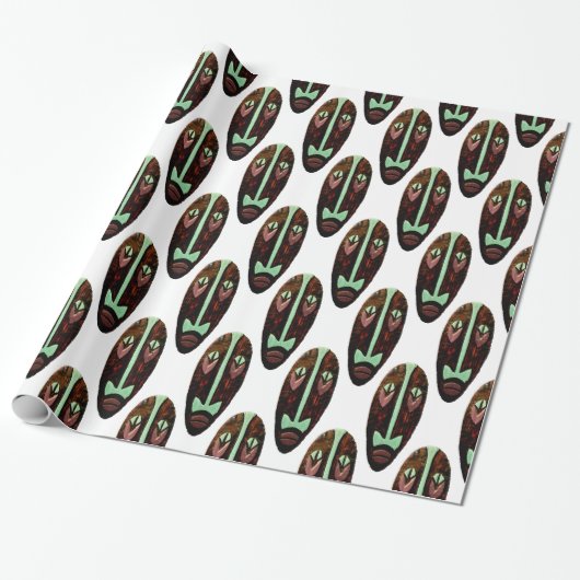 Papier Cadeau Long Tonnerre de Masque Tiki (Déroulé)