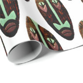 Papier Cadeau Long Tonnerre de Masque Tiki (Coin rond)