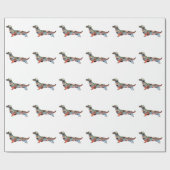 Papier Cadeau Longue Haine Dachshund Geo Silhouette Plaid (Plat)