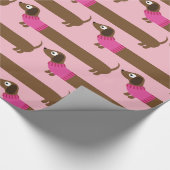 Papier Cadeau Longue illustration mignonne de teckel (Coin)