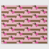 Papier Cadeau Longue illustration mignonne de teckel (Plat)