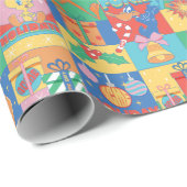 Papier Cadeau LOONEY TUNES™ | Joyeuses fêtes Motif de Noël (Coin rond)