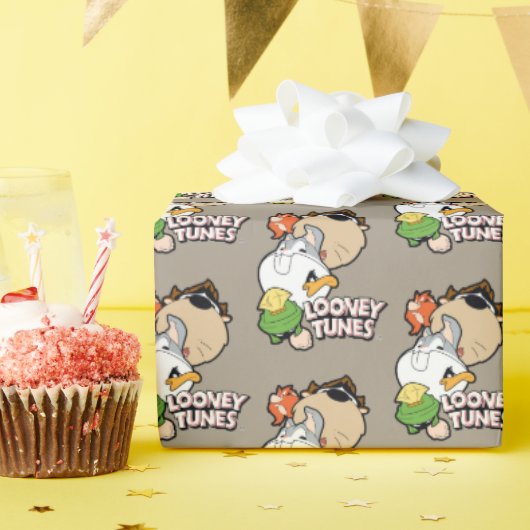 Papier Cadeau LOONEY TUNES™ Têtes massives stylisées (Fête d'anniversaire)