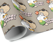Papier Cadeau LOONEY TUNES™ Têtes massives stylisées (Coin rond)