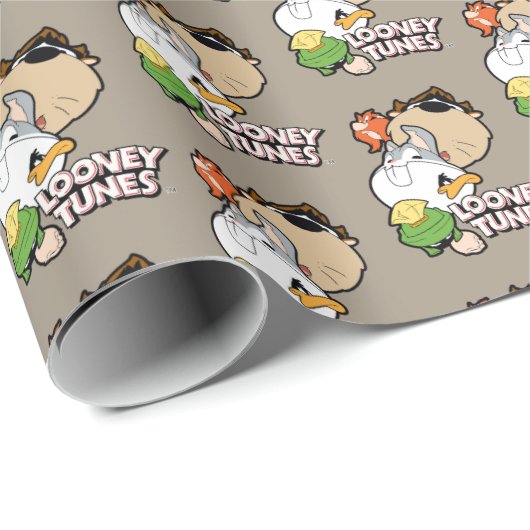 Papier Cadeau LOONEY TUNES™ Têtes massives stylisées (Coin rond)