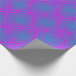 Papier Cadeau L'Op-Art pointille le pourpre et le bleu