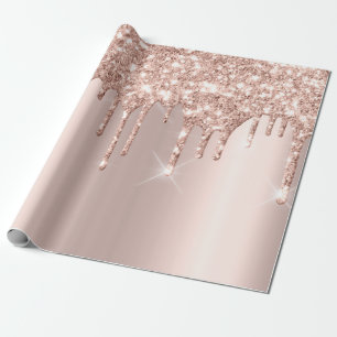 Papier Cadeau L'or de rose de rose rougissent des parties