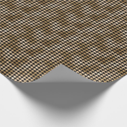 Papier Cadeau L'or métallique accroche la dent, motif de mode. (Coin)