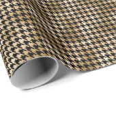 Papier Cadeau L'or métallique accroche la dent, motif de mode. (Coin rond)