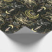 Papier Cadeau L'or perd un motif croissant sans soudure. Golden  (Coin)