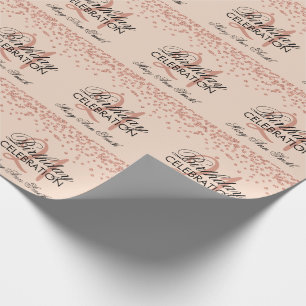 Papier Cadeau L'or rose rougissent les 21èmes confettis de