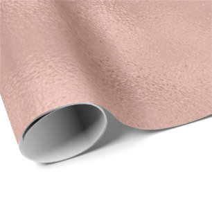 Papier Cadeau L'or rose rougissent pêche métallique en verre d