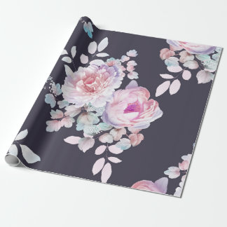 Papier Cadeau L'ordinateur dessiné de belles fleurs illustration