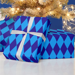 Papier Cadeau Losange à carreaux bleu clair et foncé