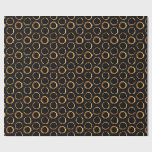Papier Cadeau Lot Éclipsez Mid-Century Modern Black et Gold (Plat)