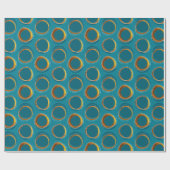 Papier Cadeau Lot Éclipsez Mid-Century Modern - Blue and Gold (Plat)