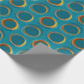 Papier Cadeau Lot Éclipsez Mid-Century Modern - Blue and Gold (Coin)