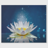 Papier Cadeau Lotus Blanc Élégant (Plat)