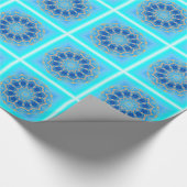Papier Cadeau Lotus mandala in turquoise and blue (Coin)