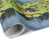 Papier Cadeau Lotus rose en pluie (Coin rond)