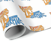 Papier Cadeau Louisiane surnom Word Art (Coin rond)