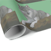 Papier Cadeau Loup (Coin rond)