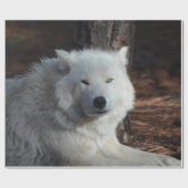 Papier Cadeau Loup arctique adorable (Plat)