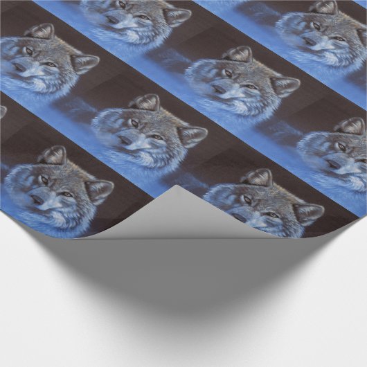 Papier Cadeau Loup bleu (Coin)