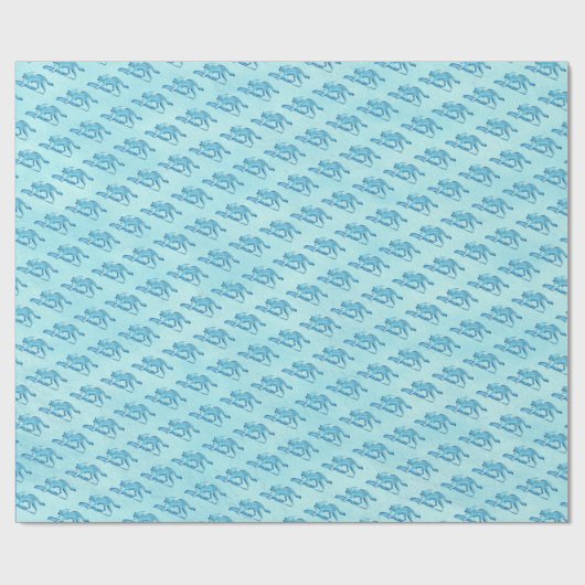 Papier Cadeau Loup bleu (Plat)