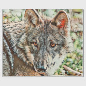 Papier Cadeau loup cinglé (Plat)