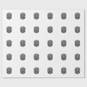 Papier Cadeau Loup Cyberpunk Futur Liberté Ai Patriotique
