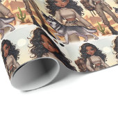 Papier Cadeau Loup d'aventure et de style (Coin rond)