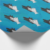 Papier Cadeau Loup en bleu (Coin)