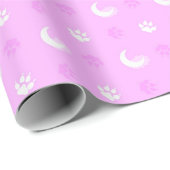 Papier Cadeau Loup-Garou Rose (Coin rond)