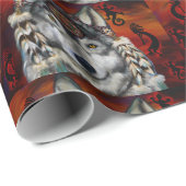 PAPIER CADEAU LOUP GRIS (Coin rond)
