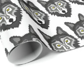 Papier Cadeau Loup gris (Coin rond)