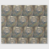 Papier Cadeau Loup gris (Plat)