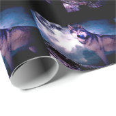 Papier Cadeau Loup lunaire (Coin rond)