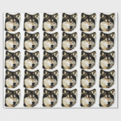 Papier Cadeau Loup motivationnel unique (Plat)