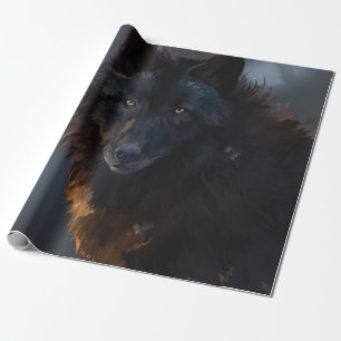 Papier Cadeau Loup noir