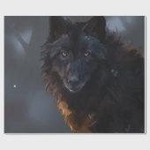 Papier Cadeau Loup noir (Plat)