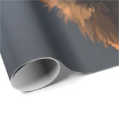 Papier Cadeau Loup noir (Coin rond)