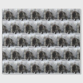 Papier Cadeau Loup noir en colère (Plat)