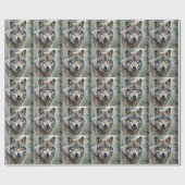 Papier Cadeau Loup solitaire Motivation Art Inspirationnel (Plat)