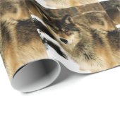 Papier Cadeau Loups dans la neige (Coin rond)