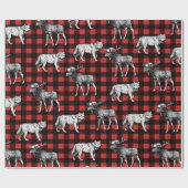 Papier Cadeau Loups sauvages rustiques et Plaid de buffles d'ori (Plat)
