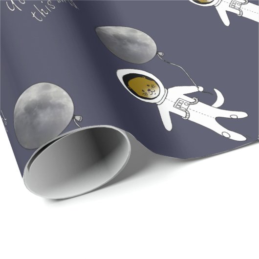 Papier Cadeau "Loutre astronaute mignon de loutre du ce monde" (Coin rond)