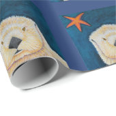 Papier Cadeau Loutre de mer (Coin rond)