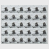 Papier Cadeau Loutre de mer adorable (Plat)